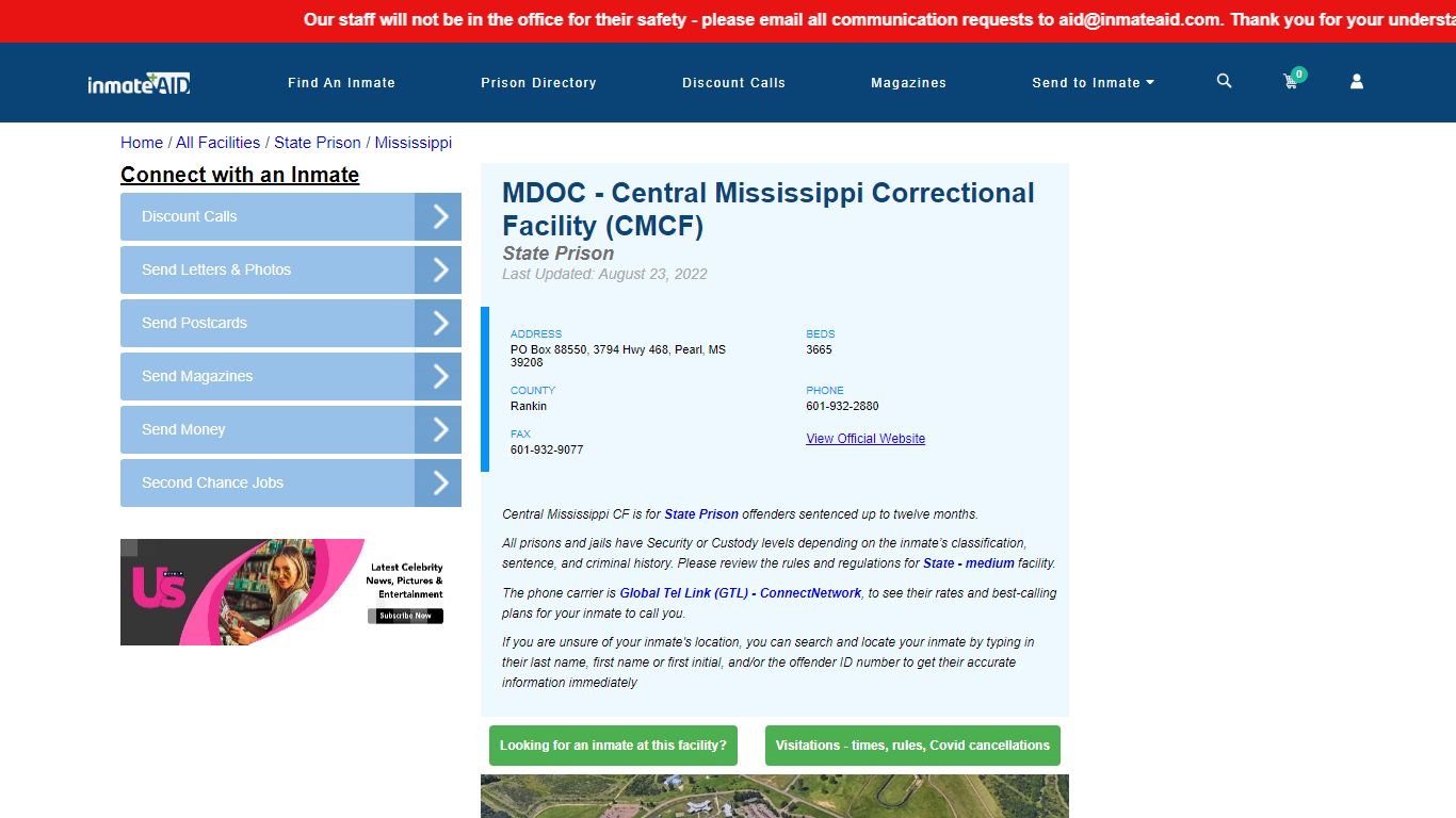 MDOC - Central Mississippi Correctional Facility (CMCF) & Inmate Search ...